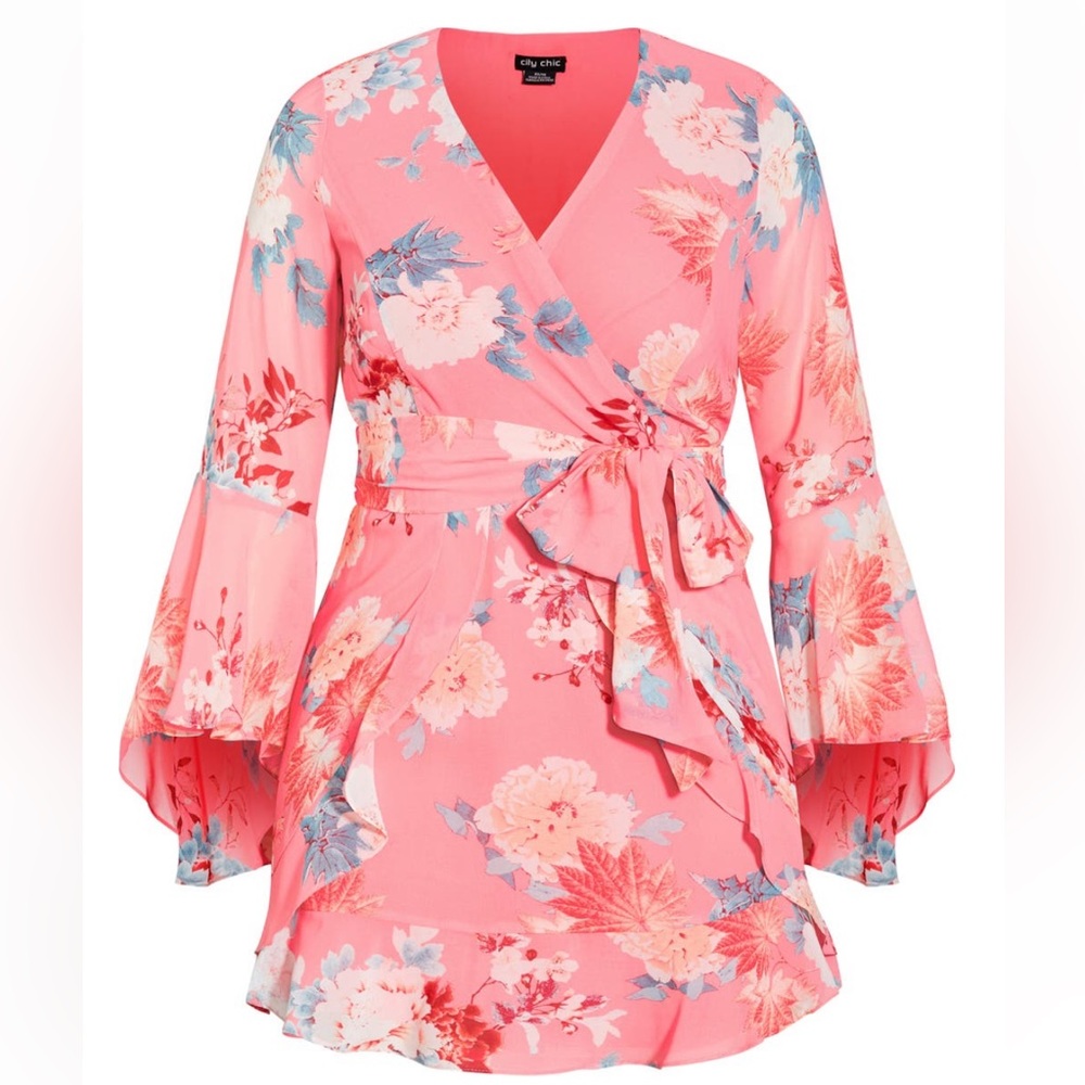 NWT CITY CHIC summer flirt print dress - in this brand, size small=16/16W